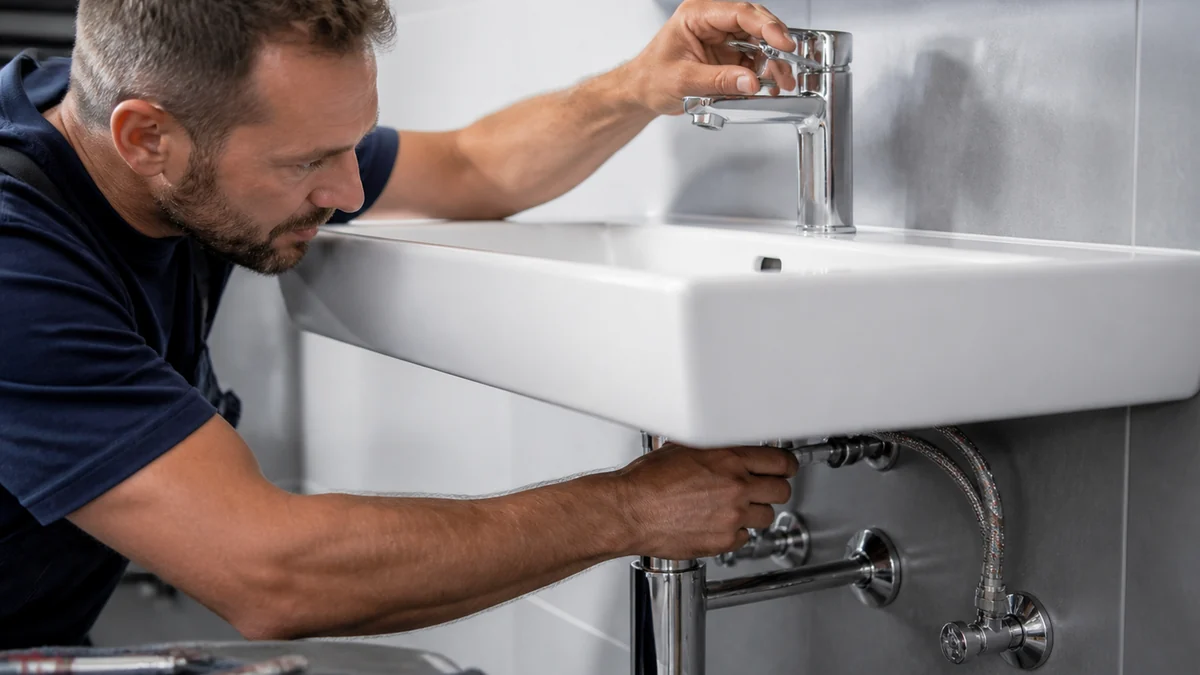 Sanitärreparatur im professionellen Einsatz